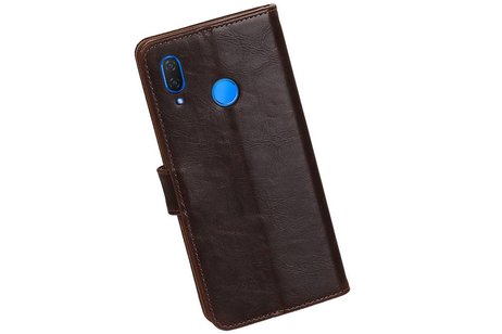 BAOHU Zakelijke Book Case Telefoonhoesje Geschikt voor de Huawei P Smart Plus - Portemonnee Hoesje - Pasjeshouder Wallet Case - Mocca
