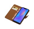 BAOHU Zakelijke Book Case Telefoonhoesje Geschikt voor de Huawei P Smart Plus - Portemonnee Hoesje - Pasjeshouder Wallet Case - Mocca