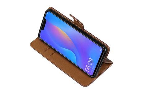 Zakelijke Bookstyle Hoesje voor Huawei P Smart Plus Mocca