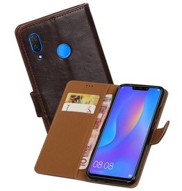 BAOHU Zakelijke Bookstyle Hoesje Huawei P Smart Plus Mocca