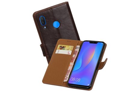 Zakelijke Bookstyle Hoesje voor Huawei P Smart Plus Mocca