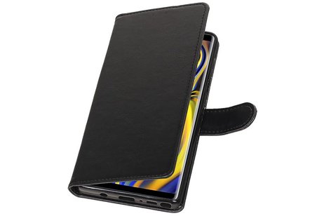 BAOHU Zakelijke Book Case Telefoonhoesje Geschikt voor de Samsung Galaxy Note 9 - Portemonnee Hoesje - Pasjeshouder Wallet Case - Zwart