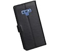 BAOHU Zakelijke Book Case Telefoonhoesje Geschikt voor de Samsung Galaxy Note 9 - Portemonnee Hoesje - Pasjeshouder Wallet Case - Zwart
