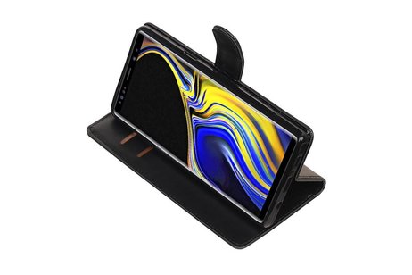 BAOHU Zakelijke Book Case Telefoonhoesje Geschikt voor de Samsung Galaxy Note 9 - Portemonnee Hoesje - Pasjeshouder Wallet Case - Zwart