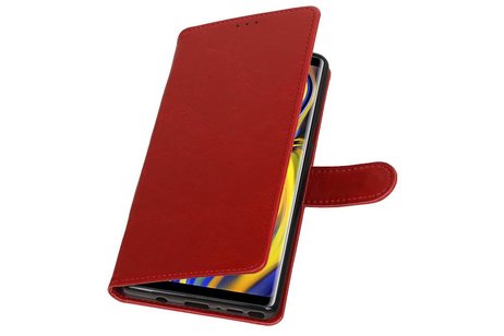 BAOHU Zakelijke Book Case Telefoonhoesje Geschikt voor de Samsung Galaxy Note 9 - Portemonnee Hoesje - Pasjeshouder Wallet Case - Rood