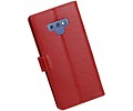 BAOHU Zakelijke Book Case Telefoonhoesje Geschikt voor de Samsung Galaxy Note 9 - Portemonnee Hoesje - Pasjeshouder Wallet Case - Rood