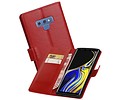 BAOHU Zakelijke Book Case Telefoonhoesje Geschikt voor de Samsung Galaxy Note 9 - Portemonnee Hoesje - Pasjeshouder Wallet Case - Rood