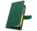 BAOHU Zakelijke Book Case Telefoonhoesje Geschikt voor de Samsung Galaxy Note 9 - Portemonnee Hoesje - Pasjeshouder Wallet Case - Groen