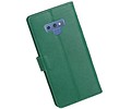 BAOHU Zakelijke Book Case Telefoonhoesje Geschikt voor de Samsung Galaxy Note 9 - Portemonnee Hoesje - Pasjeshouder Wallet Case - Groen