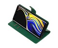 BAOHU Zakelijke Book Case Telefoonhoesje Geschikt voor de Samsung Galaxy Note 9 - Portemonnee Hoesje - Pasjeshouder Wallet Case - Groen