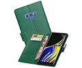 BAOHU Zakelijke Book Case Telefoonhoesje Geschikt voor de Samsung Galaxy Note 9 - Portemonnee Hoesje - Pasjeshouder Wallet Case - Groen