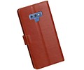 BAOHU Zakelijke Book Case Telefoonhoesje Geschikt voor de Samsung Galaxy Note 9 - Portemonnee Hoesje - Pasjeshouder Wallet Case - Bruin
