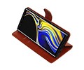 BAOHU Zakelijke Book Case Telefoonhoesje Geschikt voor de Samsung Galaxy Note 9 - Portemonnee Hoesje - Pasjeshouder Wallet Case - Bruin