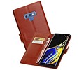 BAOHU Zakelijke Book Case Telefoonhoesje Geschikt voor de Samsung Galaxy Note 9 - Portemonnee Hoesje - Pasjeshouder Wallet Case - Bruin