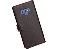 BAOHU Zakelijke Book Case Telefoonhoesje Geschikt voor de Samsung Galaxy Note 9 - Portemonnee Hoesje - Pasjeshouder Wallet Case - Mocca
