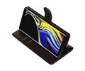 BAOHU Zakelijke Book Case Telefoonhoesje Geschikt voor de Samsung Galaxy Note 9 - Portemonnee Hoesje - Pasjeshouder Wallet Case - Mocca