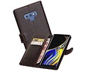 BAOHU Zakelijke Book Case Telefoonhoesje Geschikt voor de Samsung Galaxy Note 9 - Portemonnee Hoesje - Pasjeshouder Wallet Case - Mocca