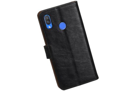BAOHU Zakelijke Book Case Telefoonhoesje Geschikt voor de Huawei Nova 3 - Portemonnee Hoesje - Pasjeshouder Wallet Case - Zwart