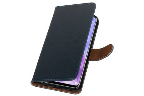 BAOHU Zakelijke Book Case Telefoonhoesje Geschikt voor de Huawei Nova 3 - Portemonnee Hoesje - Pasjeshouder Wallet Case - Blauw