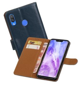 BAOHU Zakelijke Bookstyle Hoesje Huawei Nova 3 Blauw