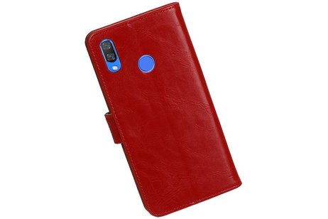 BAOHU Zakelijke Book Case Telefoonhoesje Geschikt voor de Huawei Nova 3 - Portemonnee Hoesje - Pasjeshouder Wallet Case - Rood