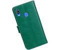 BAOHU Zakelijke Book Case Telefoonhoesje Geschikt voor de Huawei Nova 3 - Portemonnee Hoesje - Pasjeshouder Wallet Case - Groen