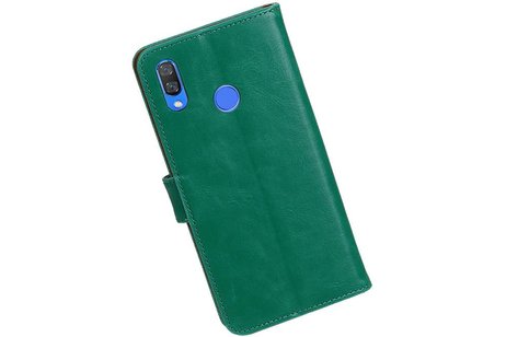 BAOHU Zakelijke Book Case Telefoonhoesje Geschikt voor de Huawei Nova 3 - Portemonnee Hoesje - Pasjeshouder Wallet Case - Groen