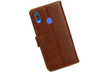 BAOHU Zakelijke Book Case Telefoonhoesje Geschikt voor de Huawei Nova 3 - Portemonnee Hoesje - Pasjeshouder Wallet Case - Bruin