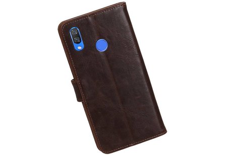 BAOHU Zakelijke Book Case Telefoonhoesje Geschikt voor de Huawei Nova 3 - Portemonnee Hoesje - Pasjeshouder Wallet Case - Mocca