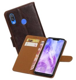 BAOHU Zakelijke Bookstyle Hoesje Huawei Nova 3 Mocca