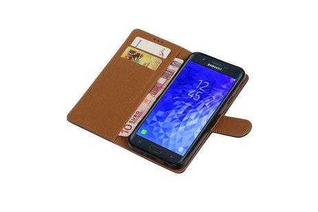 Zakelijke Bookstyle Hoesje voor Samsung Galaxy J7 (2018) Zwart