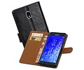 BAOHU Zakelijke Book Case Telefoonhoesje Geschikt voor de Samsung Galaxy J7 (2018) - Portemonnee Hoesje - Pasjeshouder Wallet Case - Zwart