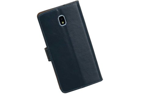 Zakelijke Bookstyle Hoesje voor Samsung Galaxy J7 (2018) Blauw