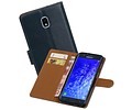 BAOHU Zakelijke Book Case Telefoonhoesje Geschikt voor de Samsung Galaxy J7 (2018) - Portemonnee Hoesje - Pasjeshouder Wallet Case - Blauw