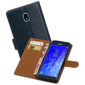 Zakelijke Bookstyle Hoesje voor Samsung Galaxy J7 (2018) Blauw