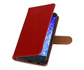 BAOHU Zakelijke Book Case Telefoonhoesje Geschikt voor de Samsung Galaxy J7 (2018) - Portemonnee Hoesje - Pasjeshouder Wallet Case - Rood