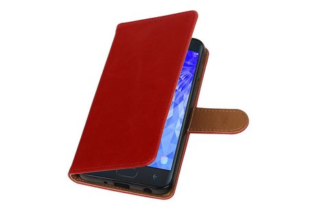 Zakelijke Bookstyle Hoesje voor Samsung Galaxy J7 (2018) Rood