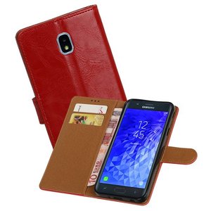 Zakelijke Bookstyle Hoesje voor Samsung Galaxy J7 (2018) Rood