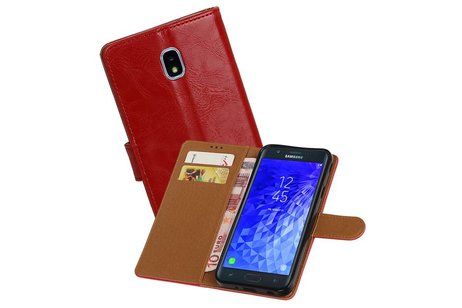 Zakelijke Bookstyle Hoesje voor Samsung Galaxy J7 (2018) Rood