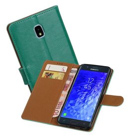 BAOHU Zakelijke Bookstyle Hoesje Galaxy J7 (2018) Groen