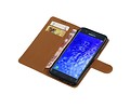 BAOHU Zakelijke Book Case Telefoonhoesje Geschikt voor de Samsung Galaxy J7 (2018) - Portemonnee Hoesje - Pasjeshouder Wallet Case - Bruin