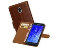 BAOHU Zakelijke Book Case Telefoonhoesje Geschikt voor de Samsung Galaxy J7 (2018) - Portemonnee Hoesje - Pasjeshouder Wallet Case - Bruin