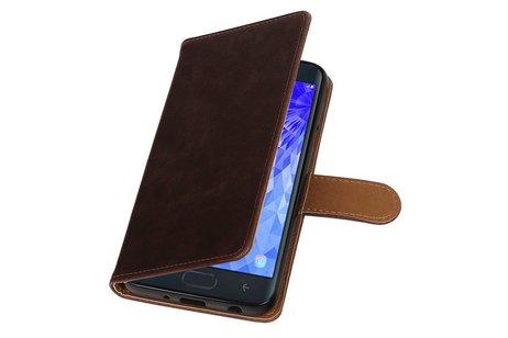 Zakelijke Bookstyle Hoesje voor Samsung Galaxy J7 (2018) Mocca