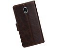 BAOHU Zakelijke Book Case Telefoonhoesje Geschikt voor de Samsung Galaxy J7 (2018) - Portemonnee Hoesje - Pasjeshouder Wallet Case - Mocca