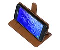 BAOHU Zakelijke Book Case Telefoonhoesje Geschikt voor de Samsung Galaxy J7 (2018) - Portemonnee Hoesje - Pasjeshouder Wallet Case - Mocca