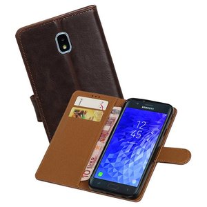 Zakelijke Bookstyle Hoesje voor Samsung Galaxy J7 (2018) Mocca