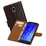 BAOHU Zakelijke Bookstyle Hoesje Galaxy J7 (2018) Mocca
