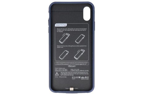 Battery Case voor iPhone XS Max 5000 mAh Audio Blauw