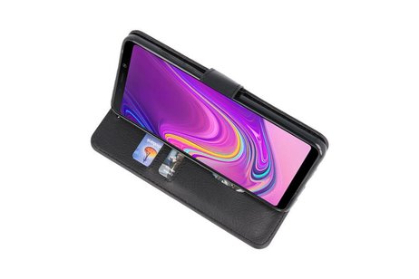 Samsung Galaxy A9 2018 Hoesje Kaarthouder Book Case Telefoonhoesje Zwart