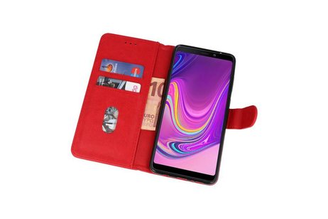 BAOHU Hoesje Geschikt voor Samsung Galaxy A9 2018 - Kaarthouder Book Case Telefoonhoesje - Rood